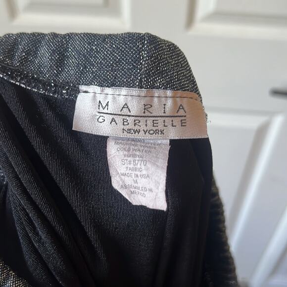 Maria Gabrielle Vintage Black Silver Sparkle Pants size medium - Picture 5 of 5
